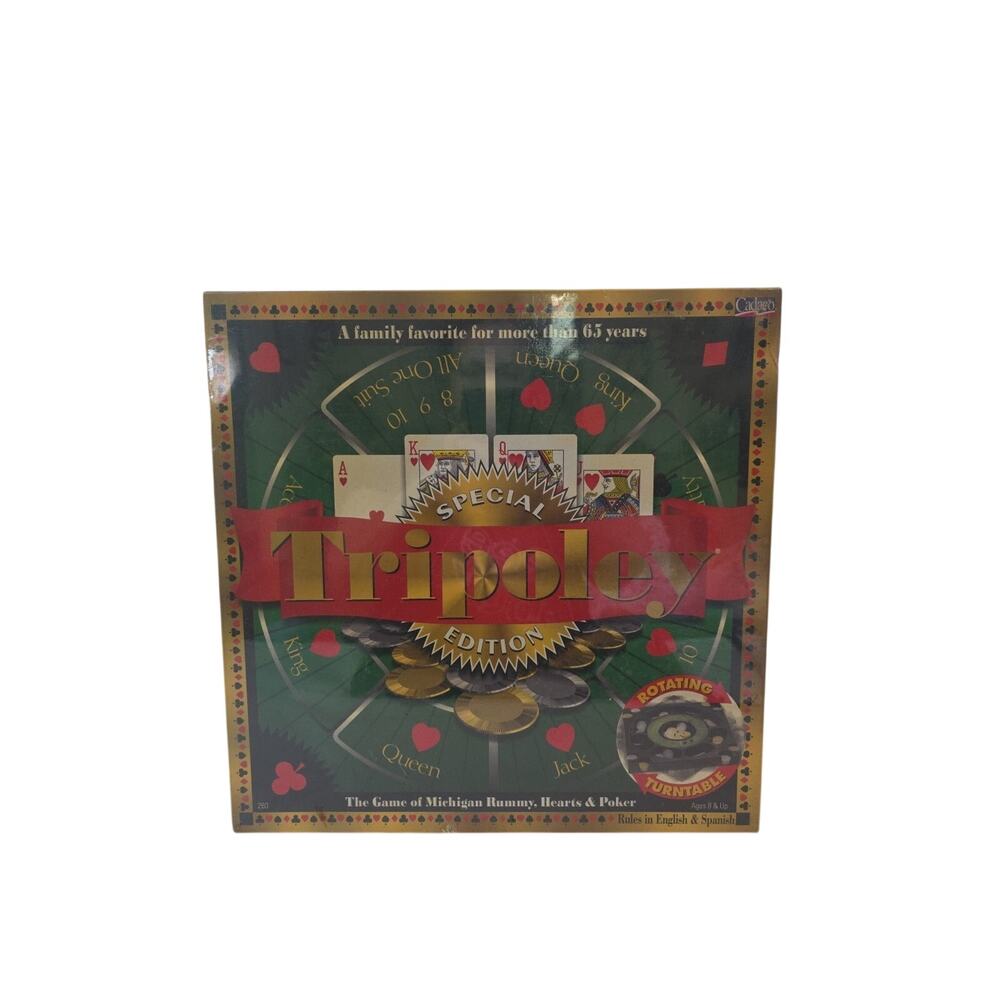 Tripoley Special Edition 2000 Cadaco #260 Michigan Rummy Hearts Poker Sealed New